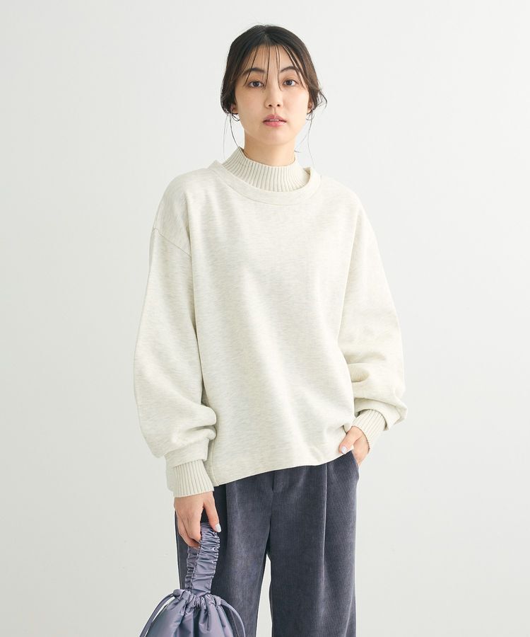 Green Parks「配色リブニットドッキング裏起毛プルオーバー」|スウェット・ジャージ|