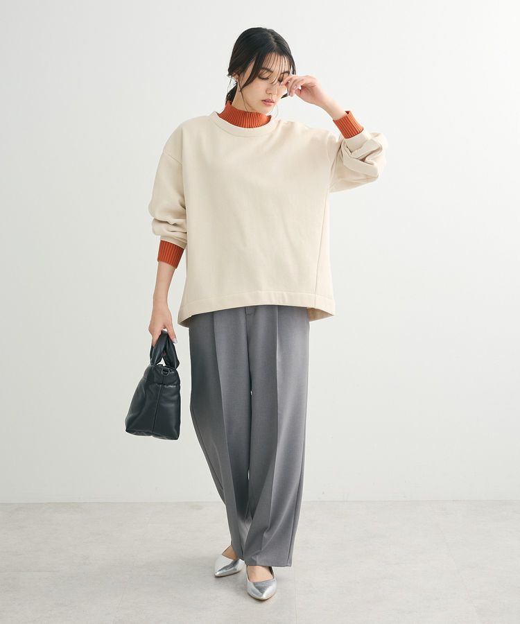 Green Parks「配色リブニットドッキング裏起毛プルオーバー」|スウェット・ジャージ|