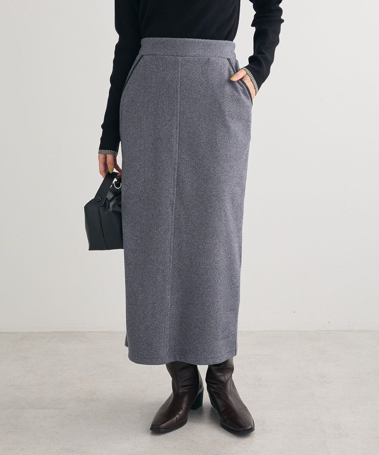 Green Parks「柄圧縮ポンチIラインスカート」|スカート|Black