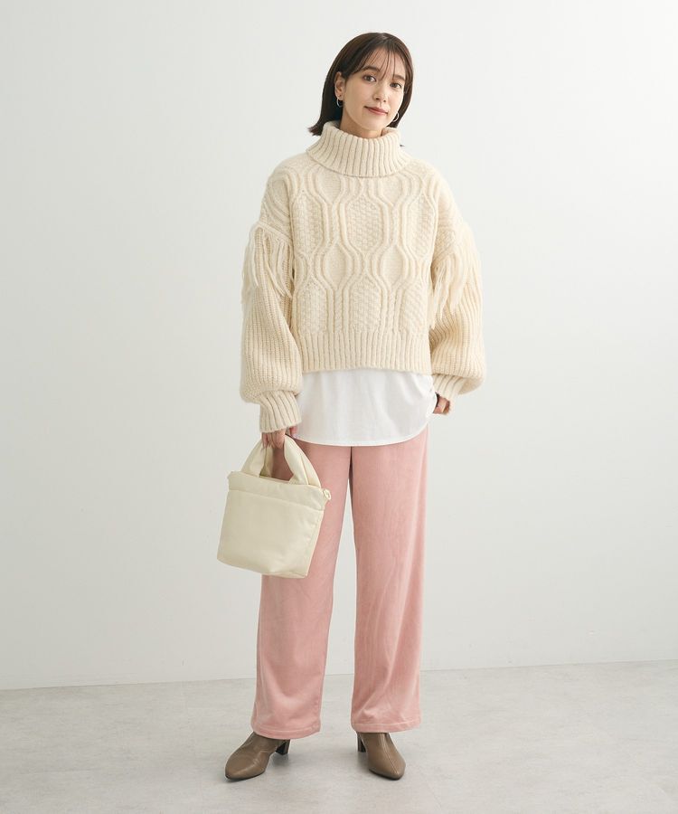 Green Parks「・swing by フリンジタートルニット」|ニット・セーター|