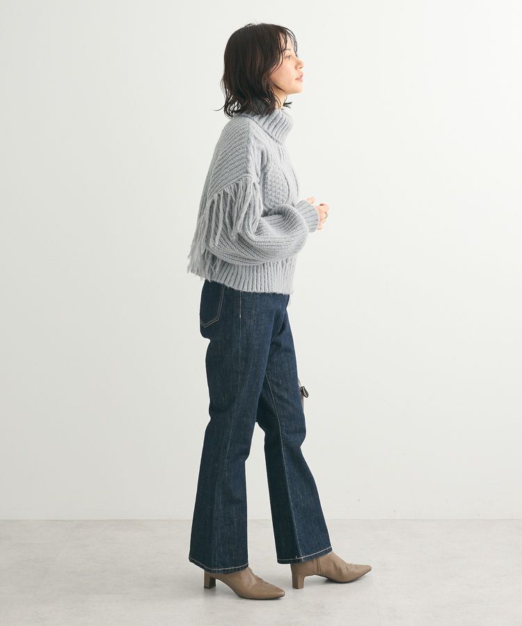 Green Parks「・swing by フリンジタートルニット」|ニット・セーター|