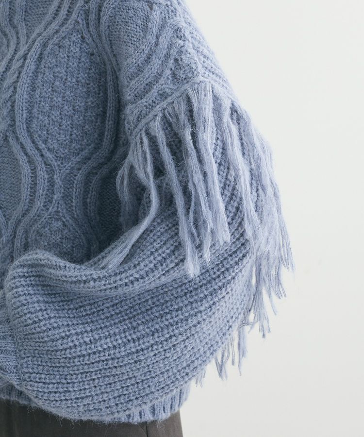 Green Parks「・swing by フリンジタートルニット」|ニット・セーター|