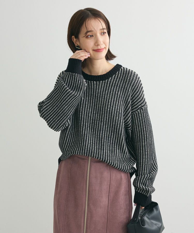 Green Parks「・ELENCARE DUE タック編バイカラーニット」|ニット・セーター|