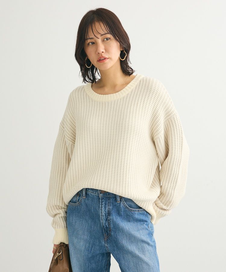 Green Parks「・ELENCARE DUE タック編バイカラーニット」|ニット・セーター|