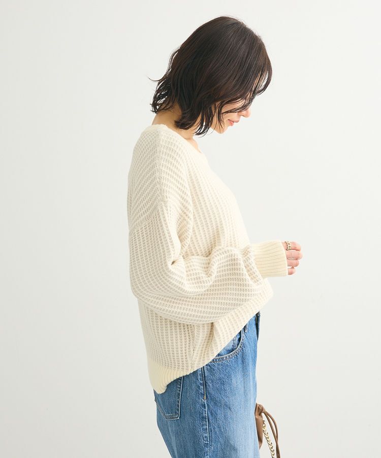 Green Parks「・ELENCARE DUE タック編バイカラーニット」|ニット・セーター|