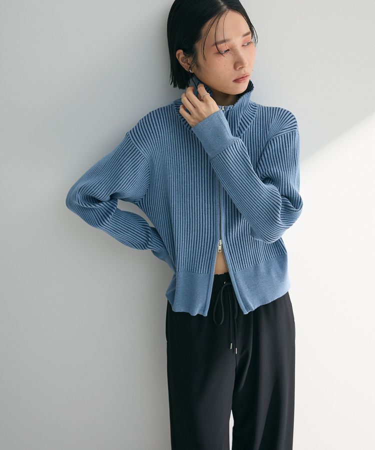 armonia「配色リブZipニットカーディガン」|カーディガン|