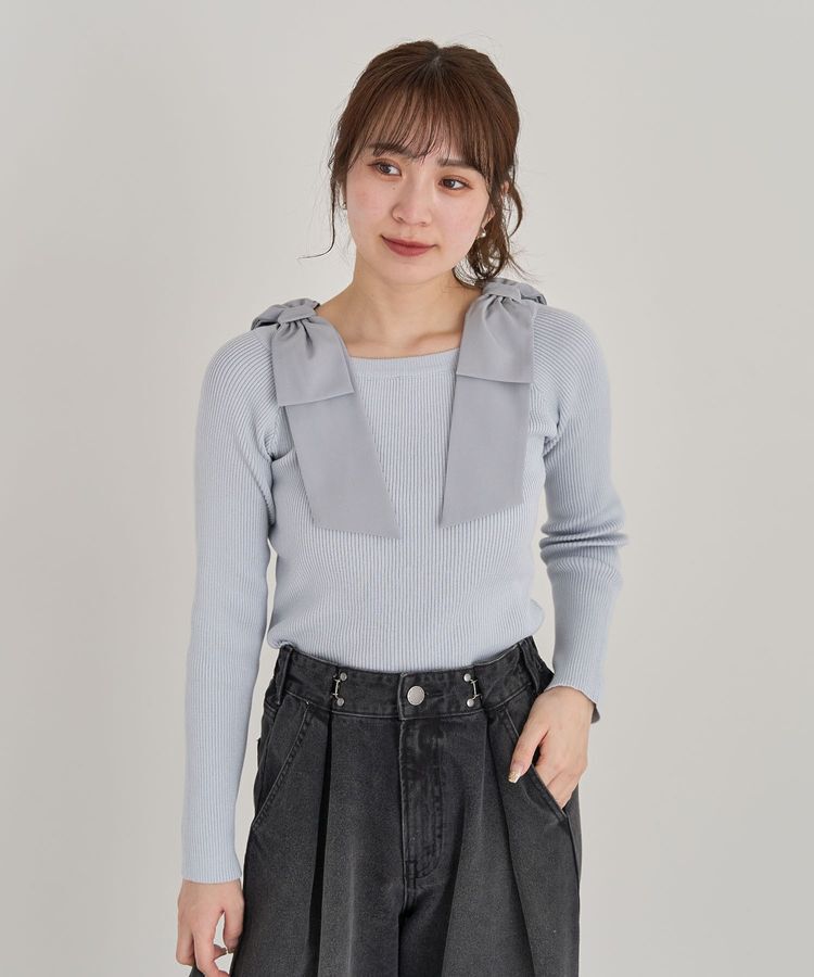 Green Parks「・swing by ショルダーリボンプルオーバー」|Tシャツ・カットソー|