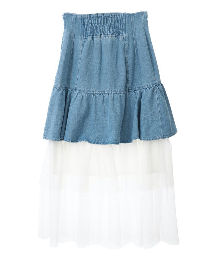Green Parks「dazzlin デニムチュールレイヤードスカート」|スカート|