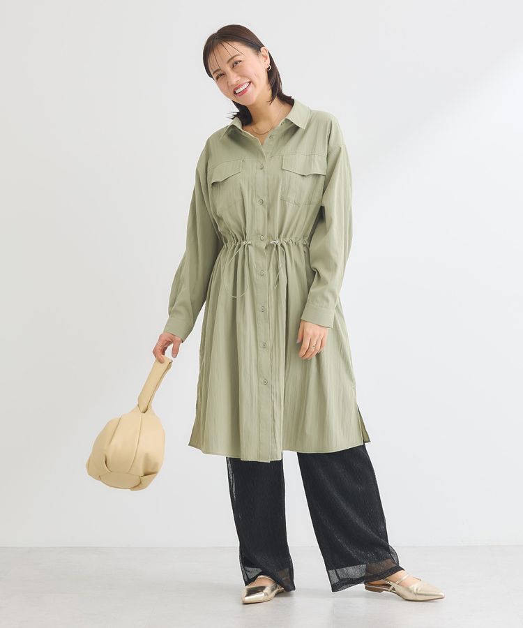Green Parks「ミディ丈ミリタリーシャツワンピース」|ワンピース|