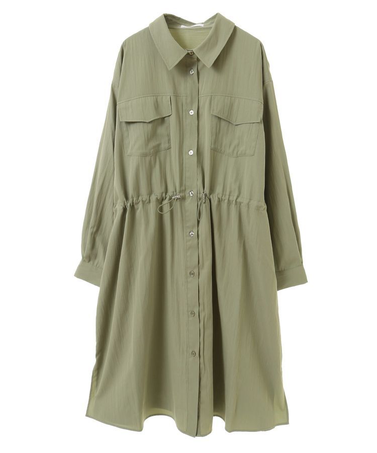 Green Parks「ミディ丈ミリタリーシャツワンピース」|ワンピース|