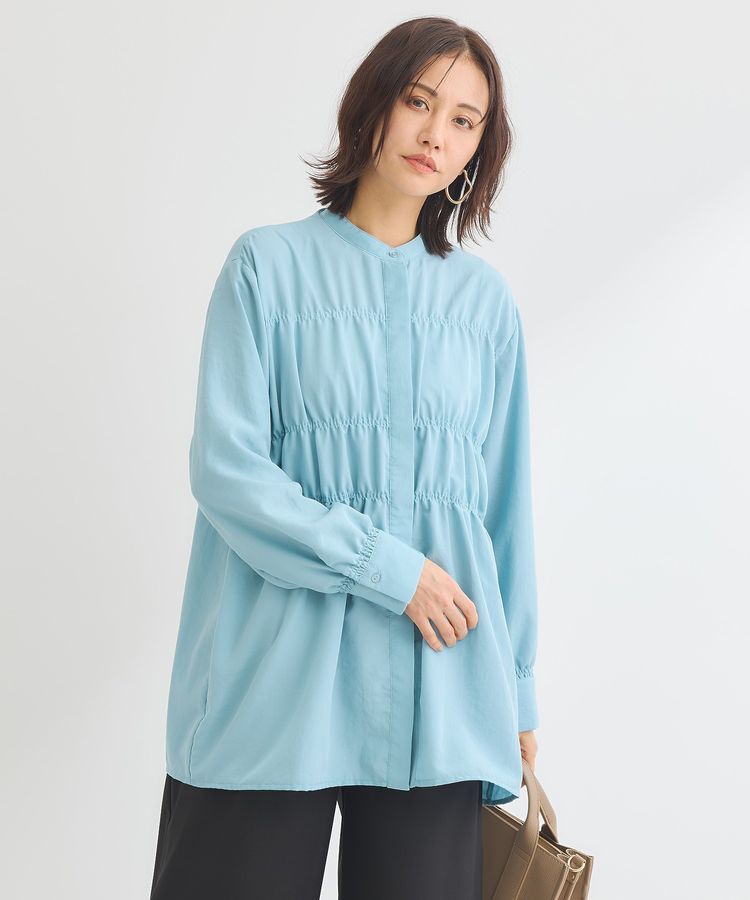 Green Parks「シャーリングシャツチュニック」|シャツ・ブラウス|