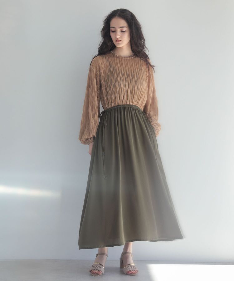 Green Parks「■ESCAR ハイブリットフレアワンピース」|ワンピース|Beige