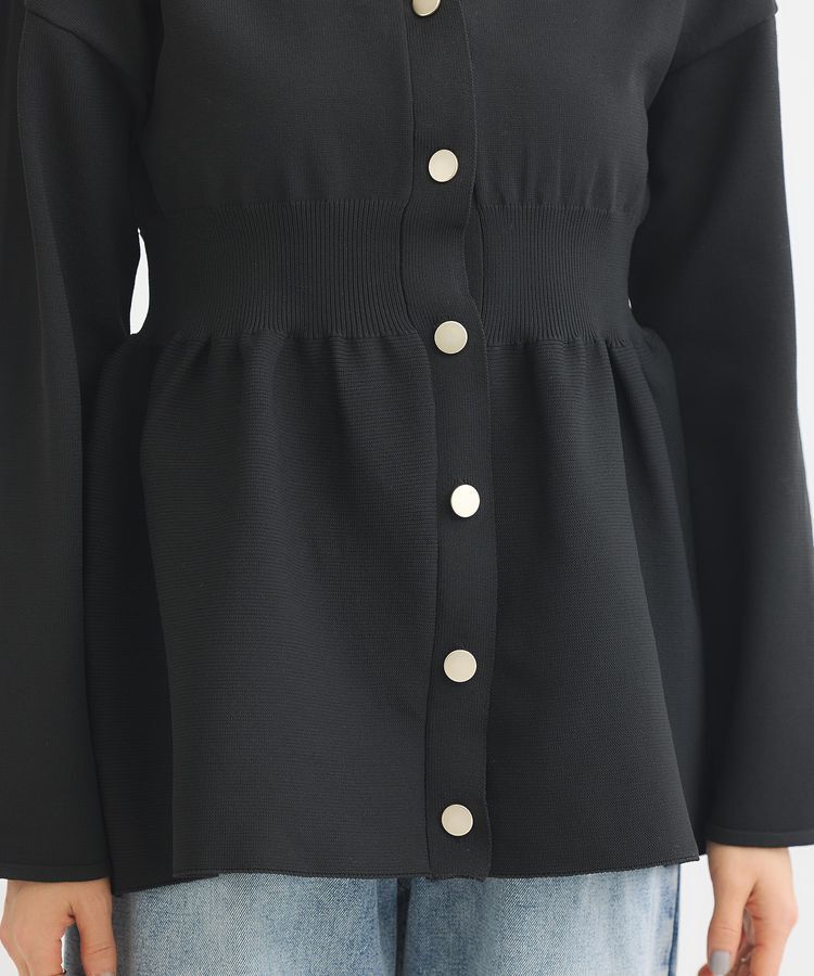 Green Parks「・ANDSEARCH ペプラムニットカーディガン」|カーディガン|