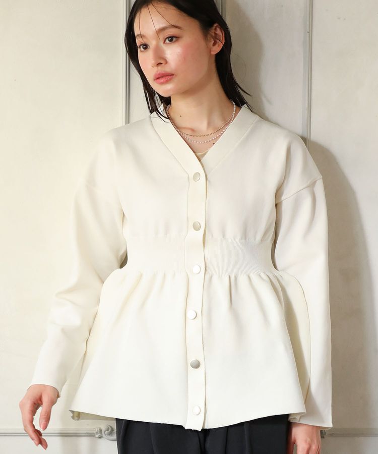 Green Parks「・ANDSEARCH ペプラムニットカーディガン」|カーディガン|