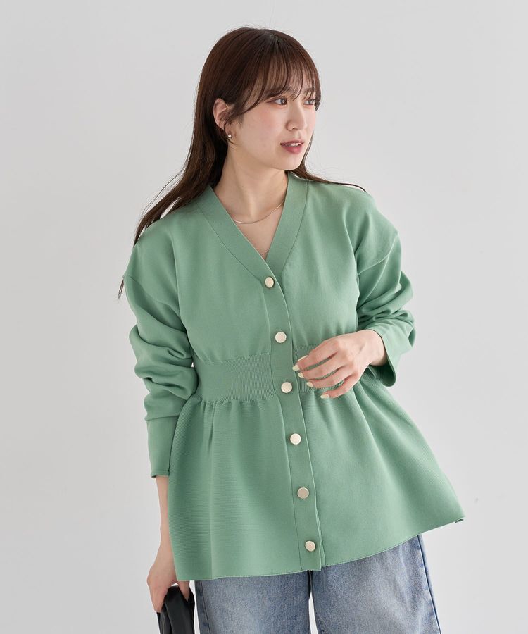 Green Parks「・ANDSEARCH ペプラムニットカーディガン」|カーディガン|