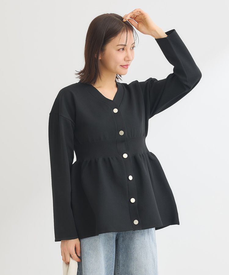 Green Parks「・ANDSEARCH ペプラムニットカーディガン」|カーディガン|