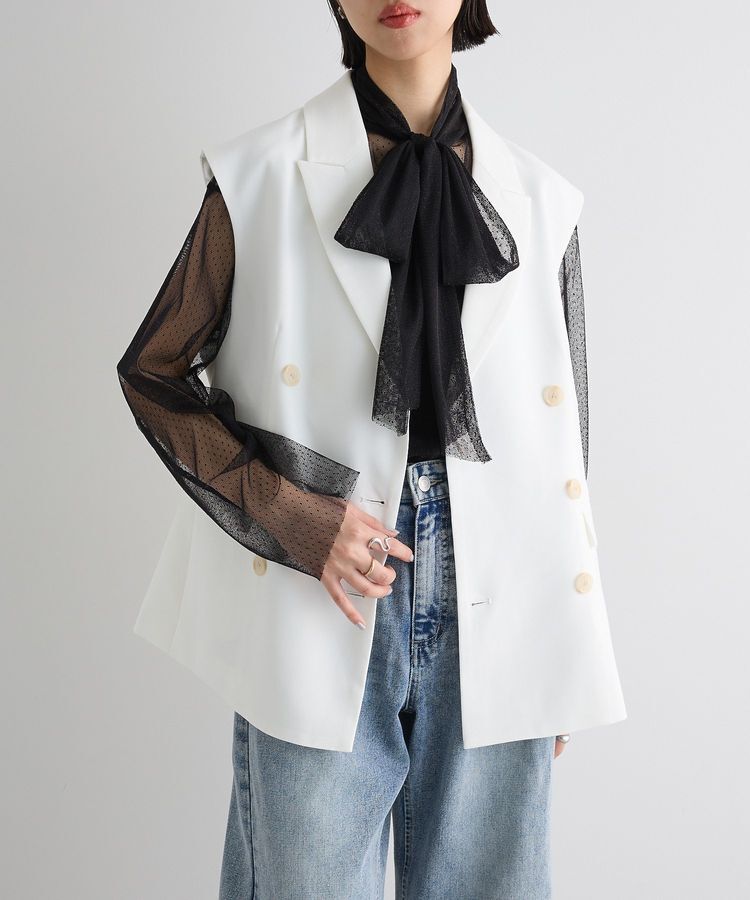 AnriettMusee「テーラードベスト」|ベスト・ジレ|Off White