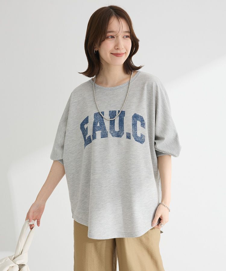 Green Parks「7分袖ミニ裏毛ドルマンロゴプルオーバー」|Tシャツ・カットソー|Gray Mixture