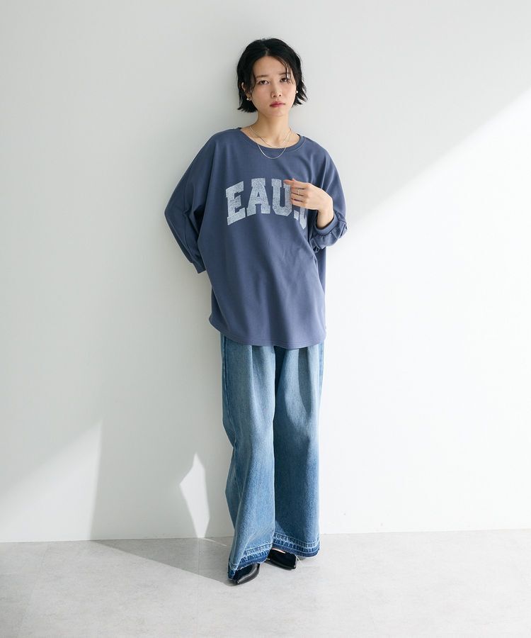 Green Parks「7分袖ミニ裏毛ドルマンロゴプルオーバー」|Tシャツ・カットソー|