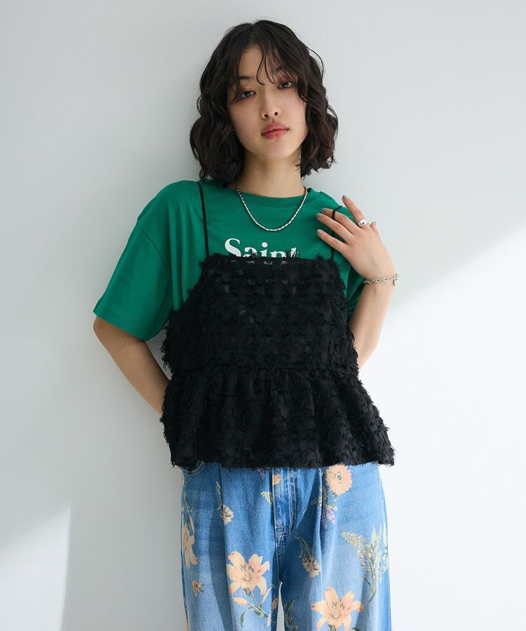 Green Parks「多段フェミニンロゴボックスTシャツ」|Tシャツ・カットソー|