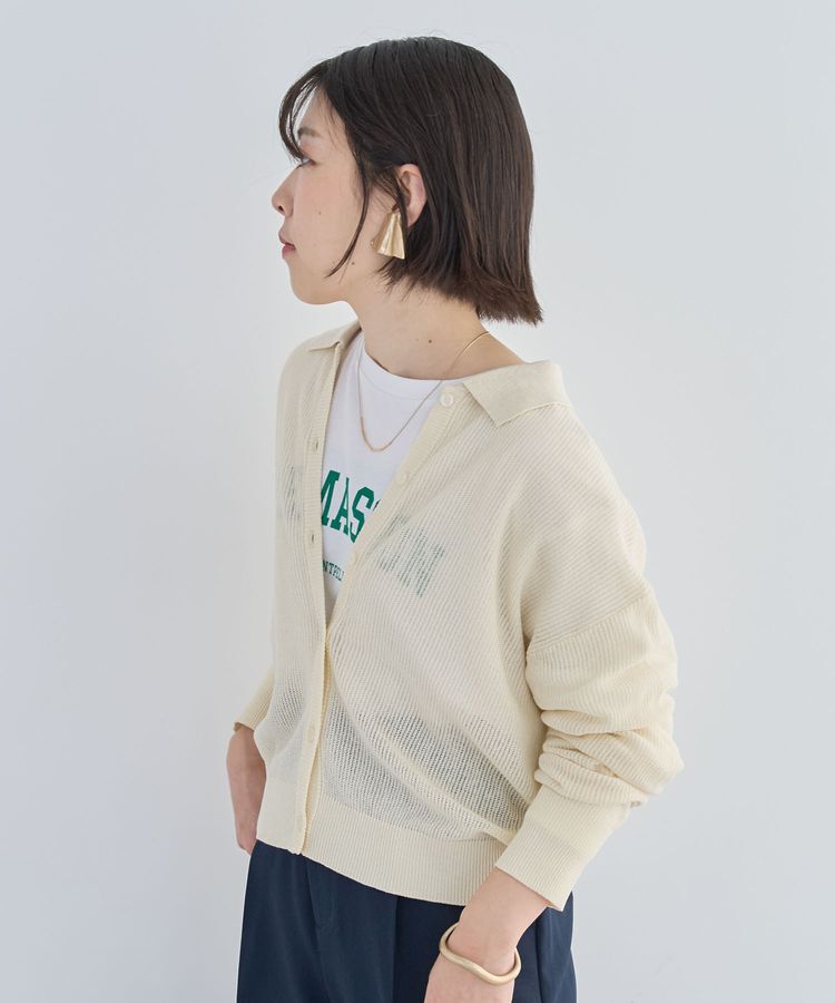 Green Parks「衿つきメッシュニットプルオーバー」|ニット・セーター|