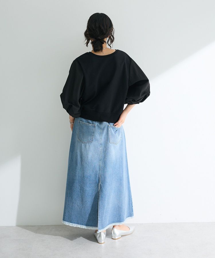 Green Parks「2WAY7分袖タック裾ZIPプルオーバー」|Tシャツ・カットソー|