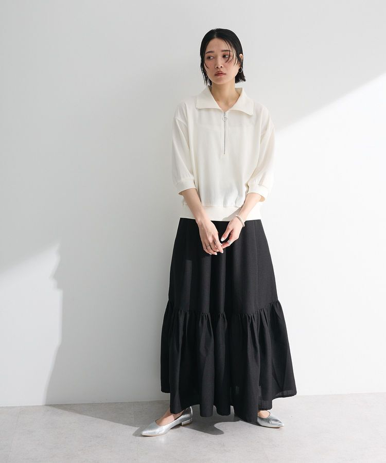 Green Parks「7分袖ハーフZIPプルオーバー」|スウェット・ジャージ|