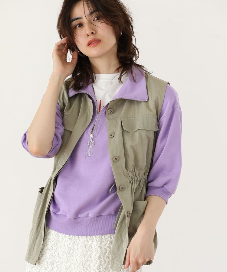 Green Parks「7分袖ハーフZIPプルオーバー」|スウェット・ジャージ|