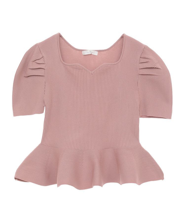 Green Parks「・swing by ハートネックペプラムニット」|ニット・セーター|