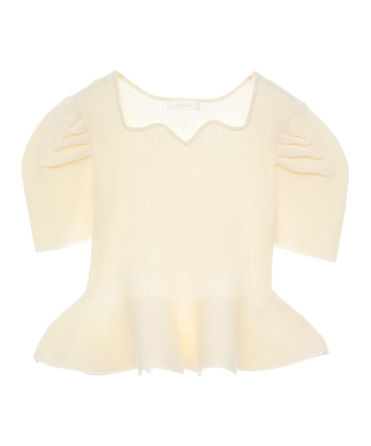 Green Parks「・swing by ハートネックペプラムニット」|ニット・セーター|