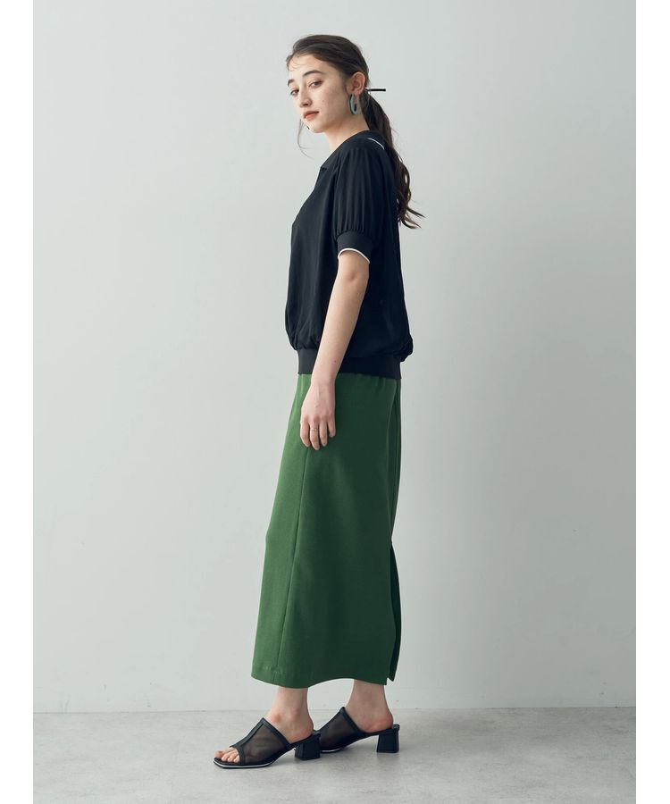 YECCA VECCA「コットンリブロングスリットスカート」|スカート|
