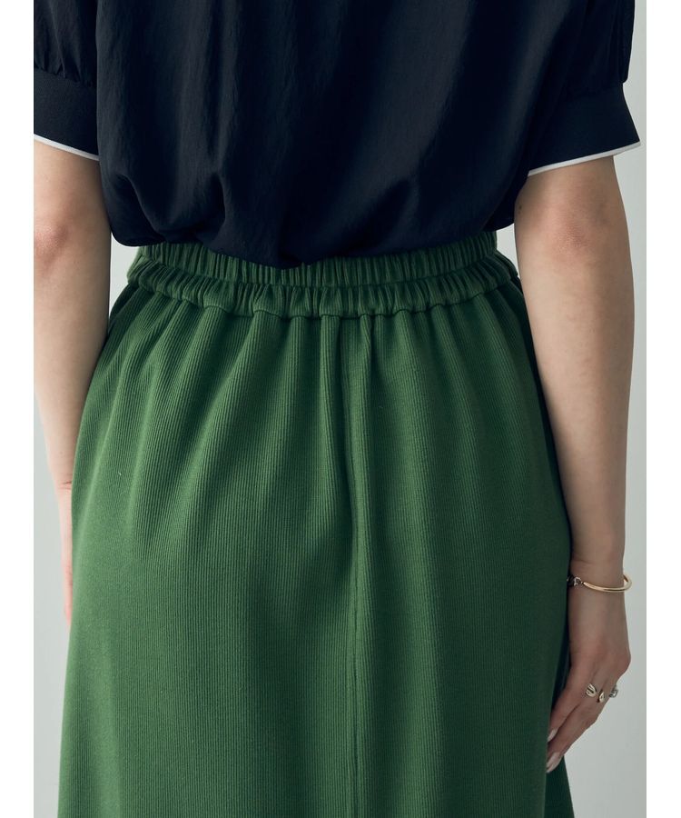 YECCA VECCA「コットンリブロングスリットスカート」|スカート|