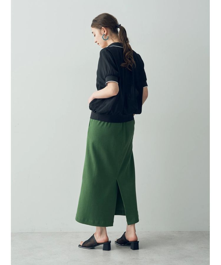 YECCA VECCA「コットンリブロングスリットスカート」|スカート|