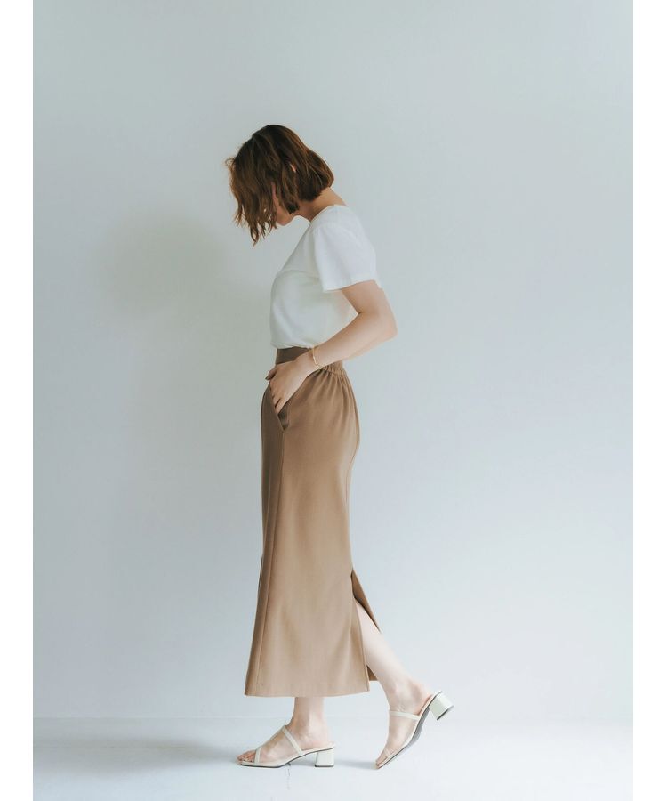 YECCA VECCA「コットンリブロングスリットスカート」|スカート|