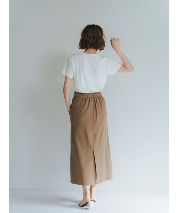 YECCA VECCA「コットンリブロングスリットスカート」|スカート|