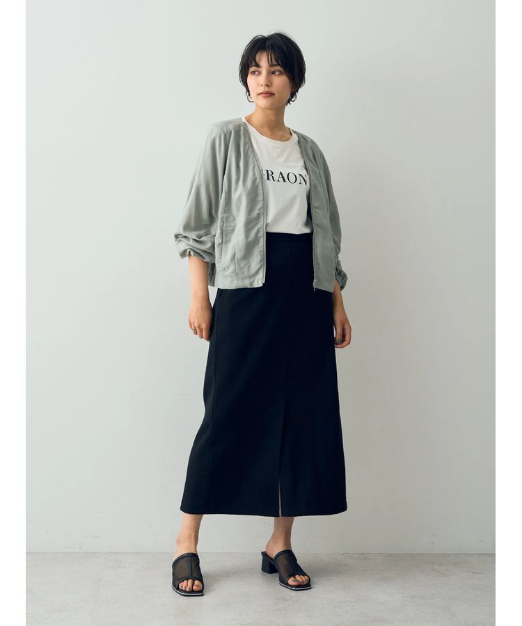 YECCA VECCA「コットンリブロングスリットスカート」|スカート|