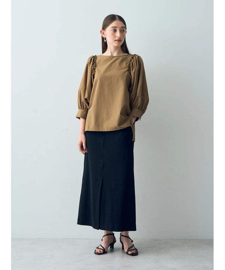 YECCA VECCA「コットンリブロングスリットスカート」|スカート|
