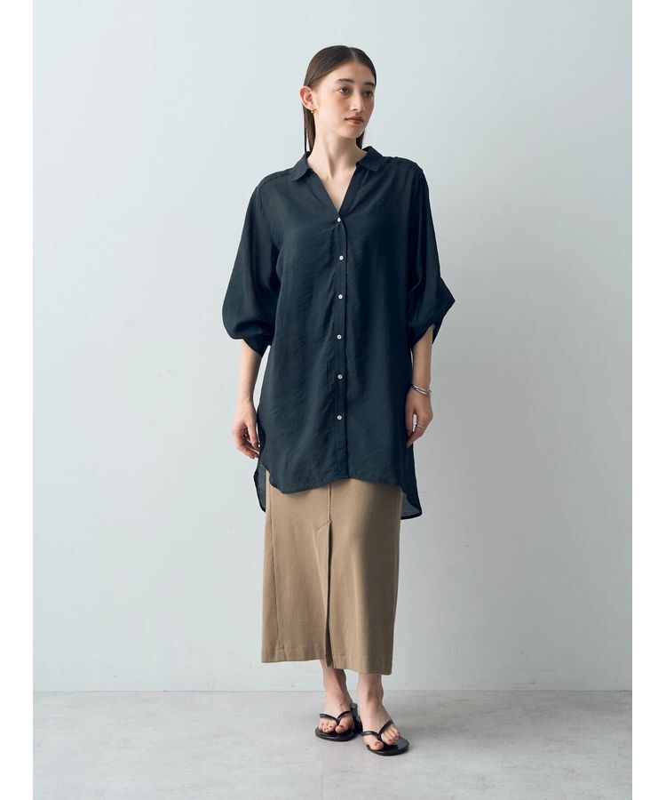 YECCA VECCA「コットンリブロングスリットスカート」|スカート|