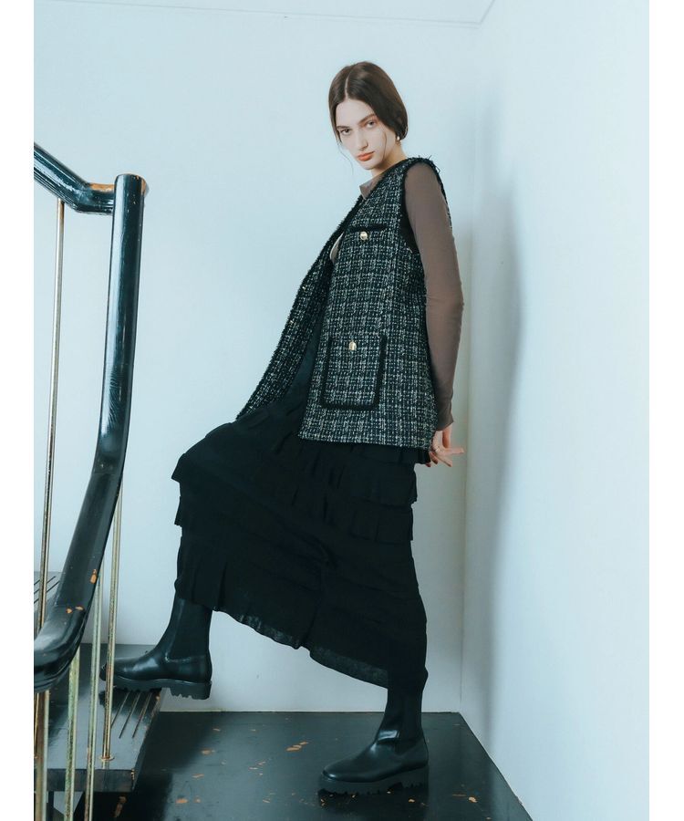 YECCA VECCA「【CLASSY.掲載】サイドゴアミドル丈ブーツ」|ショートブーツ|