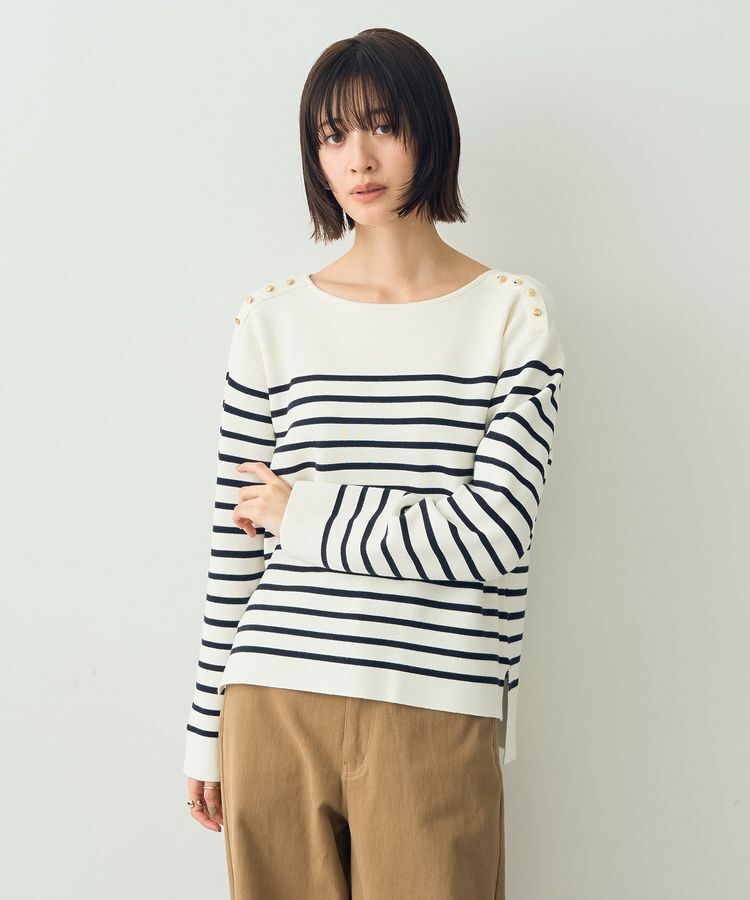 YECCA VECCA「ミラノリブ金釦ニット」|ニット・セーター|