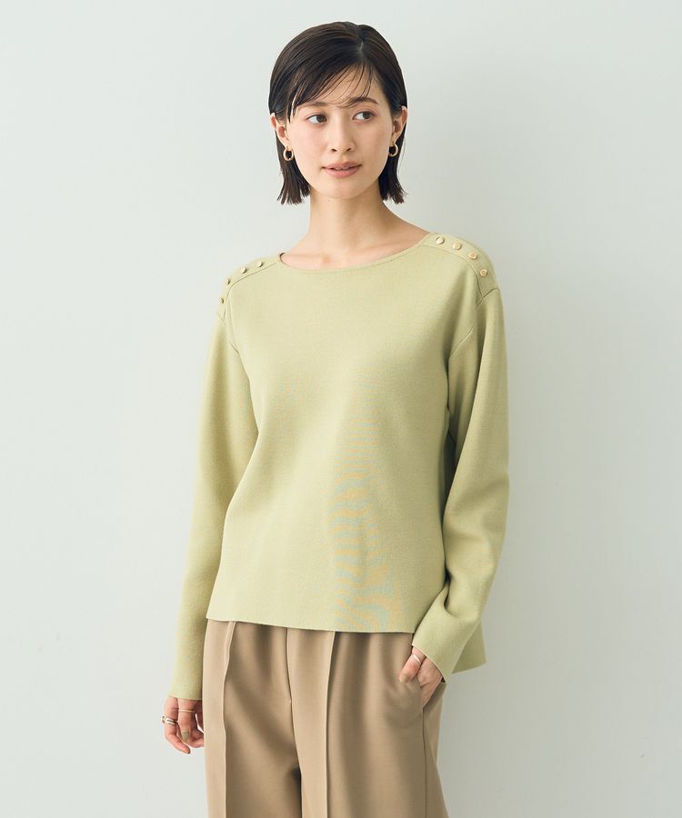 YECCA VECCA「ミラノリブ金釦ニット」|ニット・セーター|