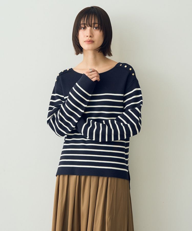 YECCA VECCA「ミラノリブ金釦ニット」|ニット・セーター|