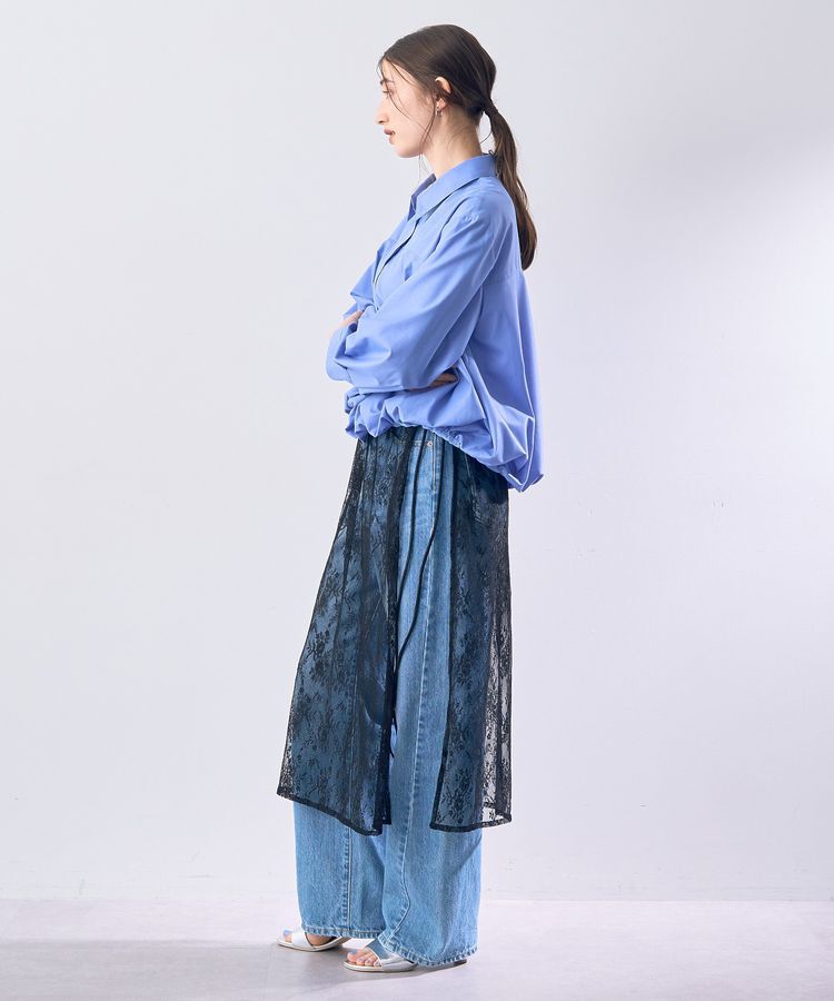 YECCA VECCA「サイドリボンレースレイヤードスカート」|スカート|