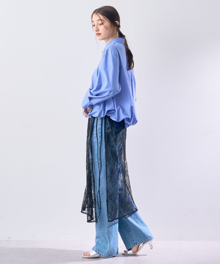 YECCA VECCA「サイドリボンレースレイヤードスカート」|スカート|