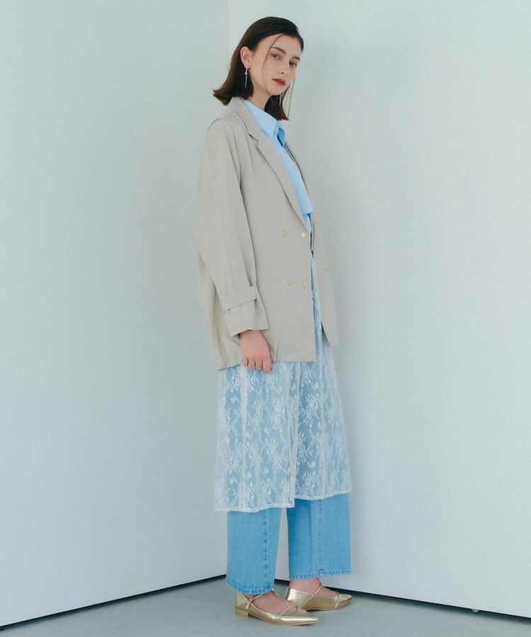 YECCA VECCA「サイドリボンレースレイヤードスカート」|スカート|