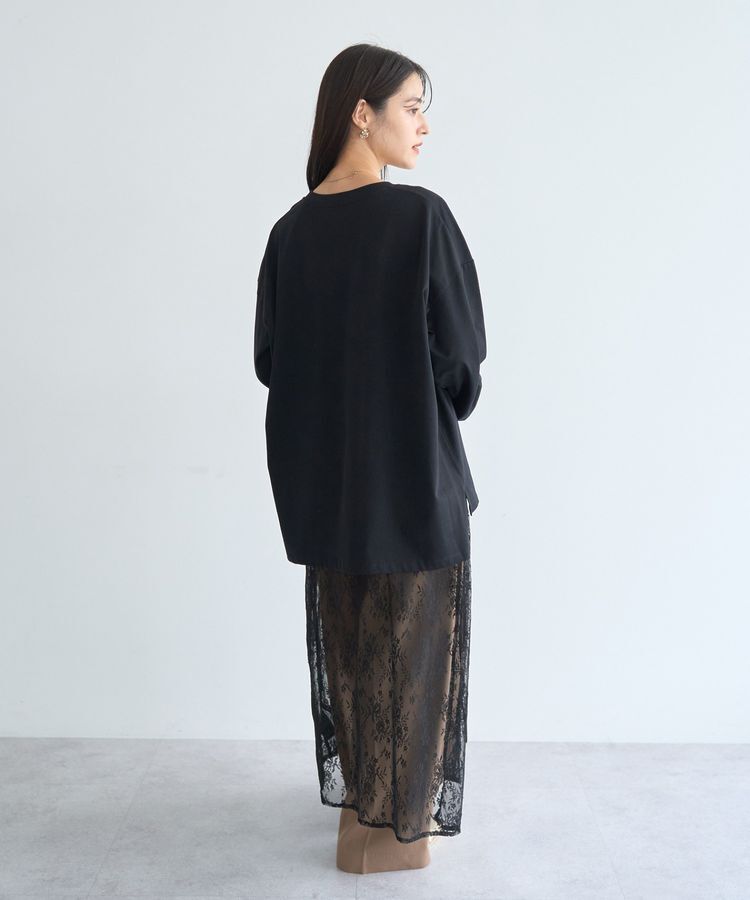 YECCA VECCA「サイドリボンレースレイヤードスカート」|スカート|