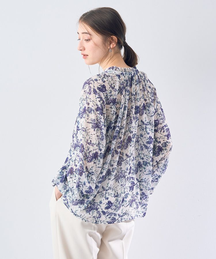 YECCA VECCA「ボタニカル柄シアージャガードブラウス」|シャツ・ブラウス|