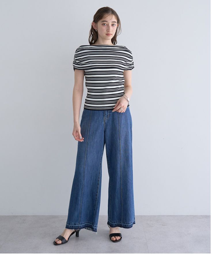 YECCA VECCA「シャーリングオフショルニット」|ニット・セーター|