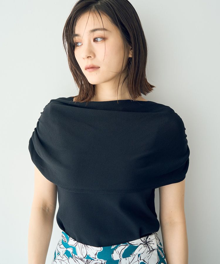 YECCA VECCA「シャーリングオフショルニット」|ニット・セーター|