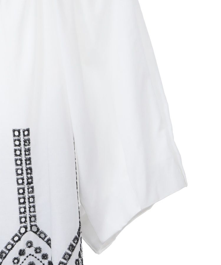 YECCA VECCA「アイレット刺繍タックスリーブブラウス」|シャツ・ブラウス|